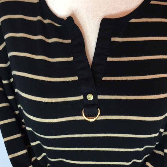 RALPH LAUREN long sleeve Top . Black/Cream - Picture 10 of 10